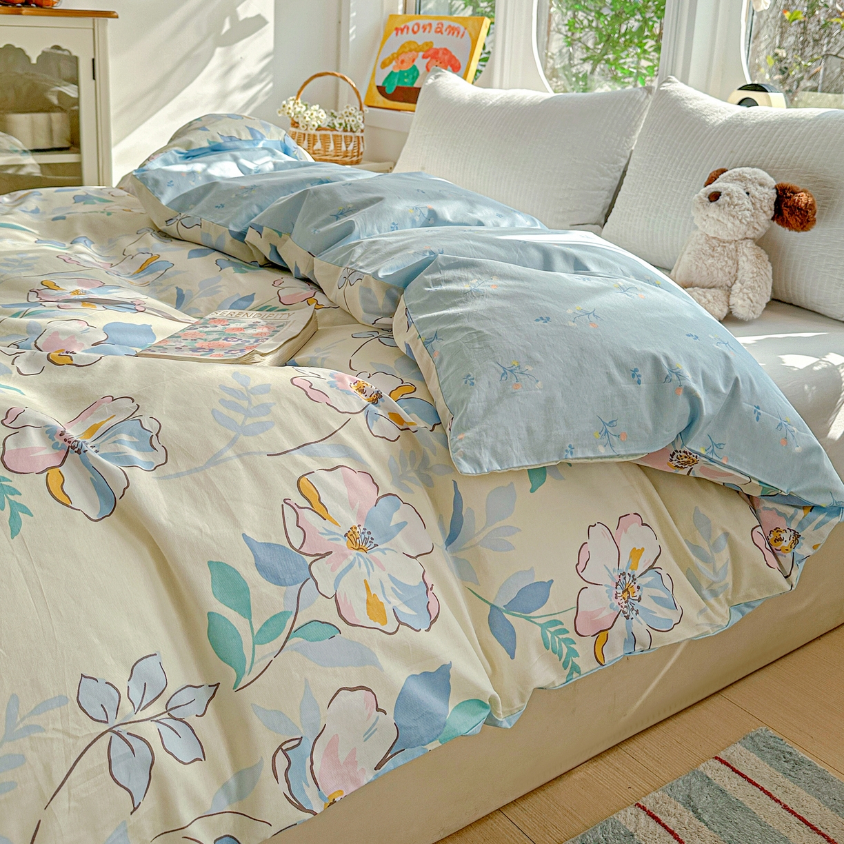 91家纺网 家纺一手货源 找家纺 佳汐蓝家纺 2026新款全棉纯棉加厚13376印花单品被套 被套单件 叶玲珑