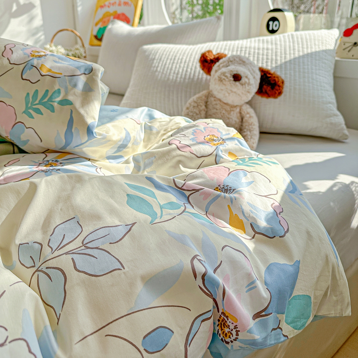 91家纺网 家纺一手货源 找家纺 佳汐蓝家纺 2026新款全棉纯棉加厚13376印花单品被套 被套单件 叶玲珑