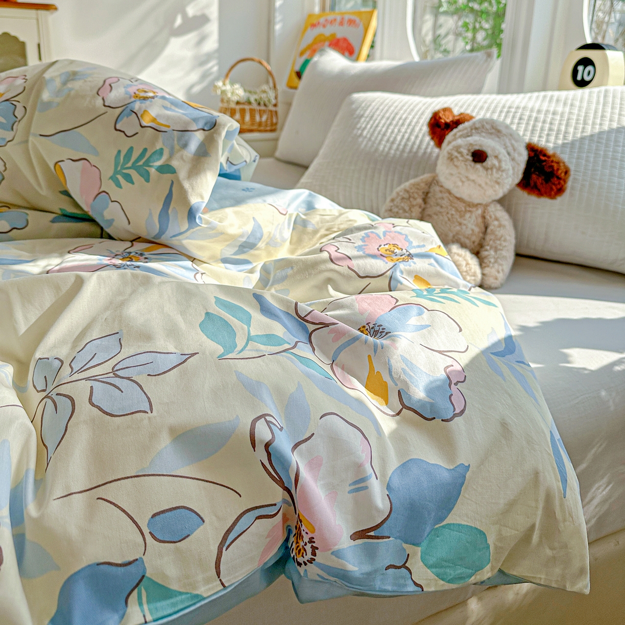 91家纺网 家纺一手货源 找家纺 佳汐蓝家纺 2026新款全棉纯棉加厚13376印花单品被套 被套单件 叶玲珑