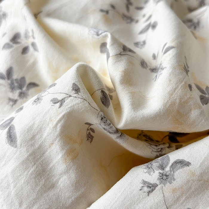 91家纺网 家纺一手货源 找家纺 逸林家纺《原希尔顿逸林》 2026新款春款古法水洗棉法式全棉花边四件套森系花边款四件套 槿上花开