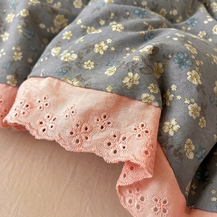 91家纺网 家纺一手货源 找家纺 逸林家纺《原希尔顿逸林》 2026新款春款古法水洗棉法式全棉花边四件套森系花边款四件套 桐秋兰