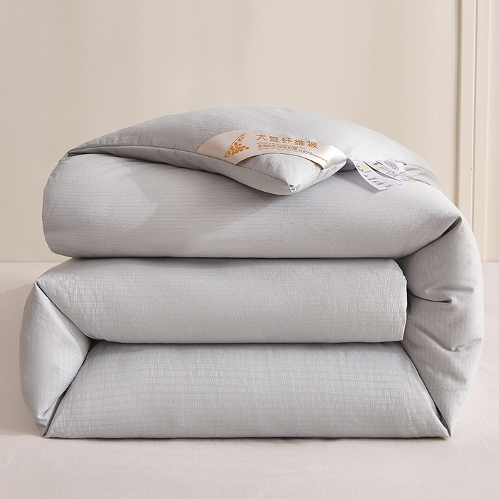犇牛仓储供应链 2026新款双层纱大豆纤维被冬被夏被儿童被被子被芯 灰色