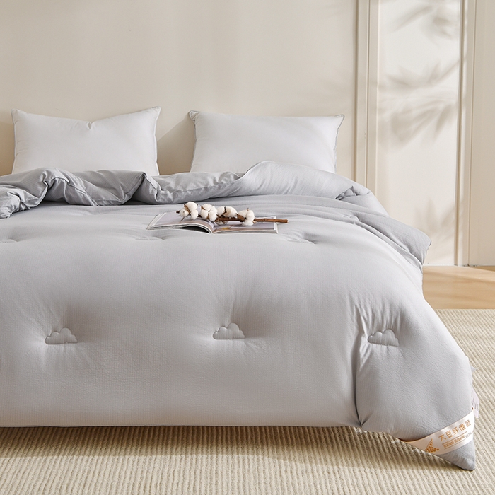 91家纺网 家纺一手货源 找家纺 犇牛仓储供应链 2026新款双层纱大豆纤维被冬被夏被儿童被被子被芯 灰色