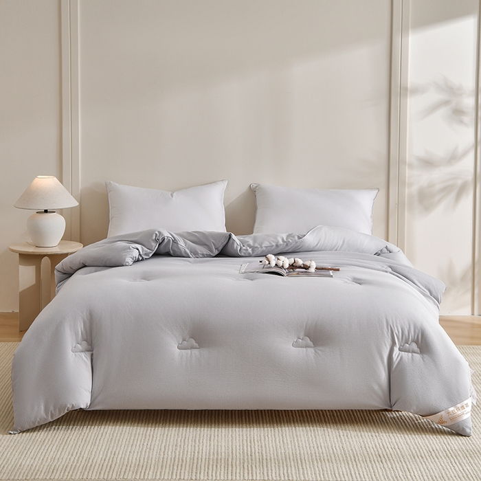 91家纺网 家纺一手货源 找家纺 犇牛仓储供应链 2026新款双层纱大豆纤维被冬被夏被儿童被被子被芯 灰色