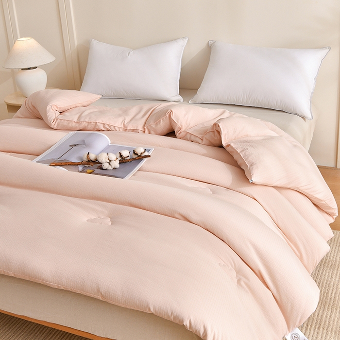 91家纺网 家纺一手货源 找家纺 犇牛仓储供应链 2026新款双层纱大豆纤维被冬被夏被儿童被被子被芯 玉色