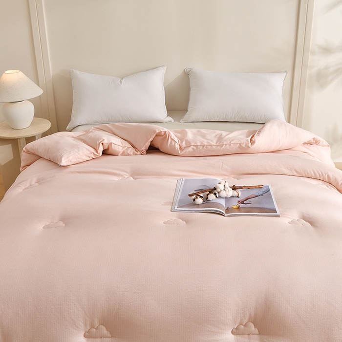 91家纺网 家纺一手货源 找家纺 犇牛仓储供应链 2026新款双层纱大豆纤维被冬被夏被儿童被被子被芯 玉色