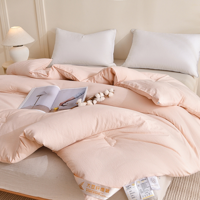 91家纺网 家纺一手货源 找家纺 犇牛仓储供应链 2026新款双层纱大豆纤维被冬被夏被儿童被被子被芯 玉色