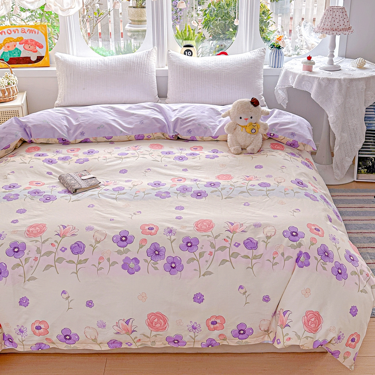 91家纺网 家纺一手货源 找家纺 佳汐蓝家纺 2026新款全棉纯棉加厚13376印花单品被套 被套单件 樱雪