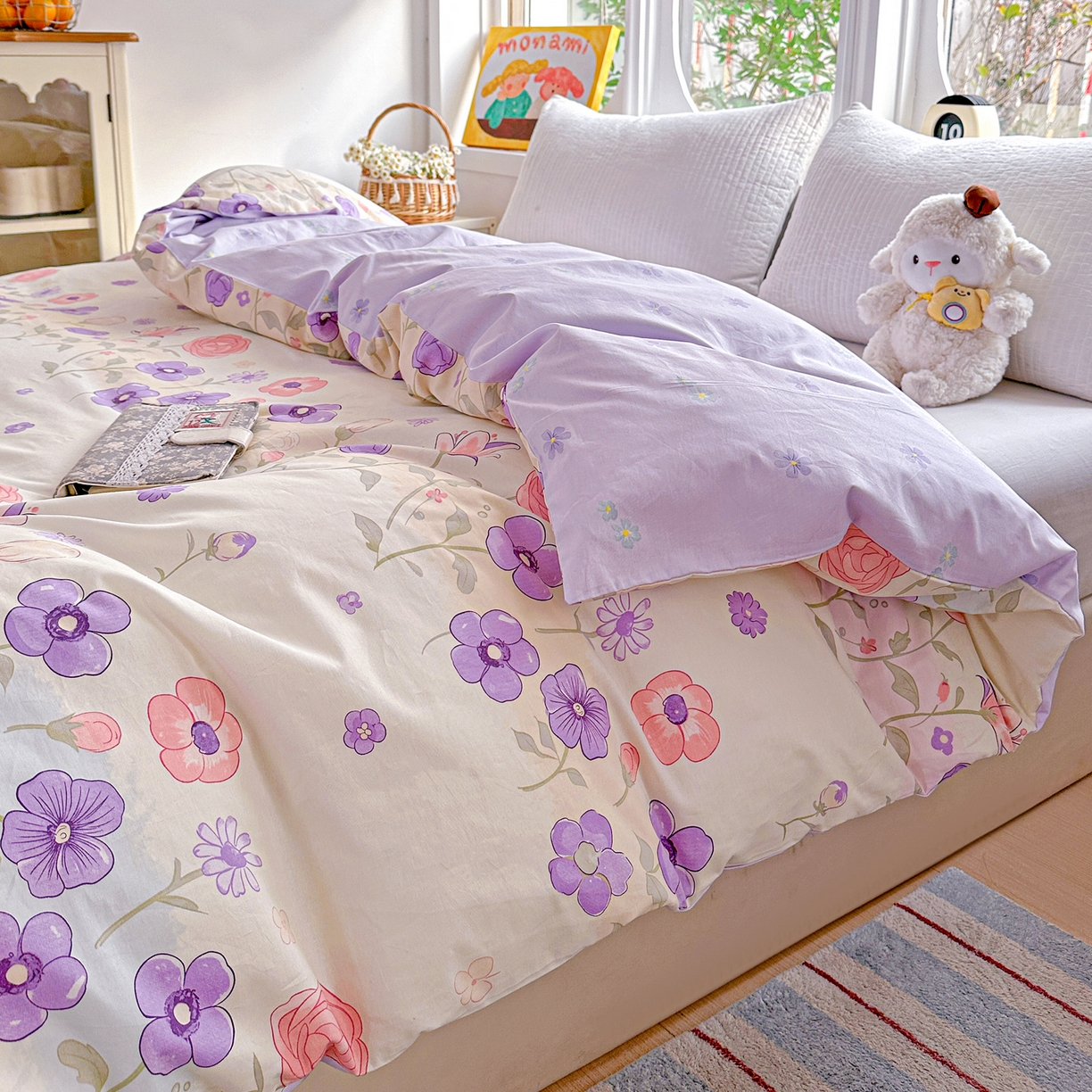 91家纺网 家纺一手货源 找家纺 佳汐蓝家纺 2026新款全棉纯棉加厚13376印花单品被套 被套单件 樱雪