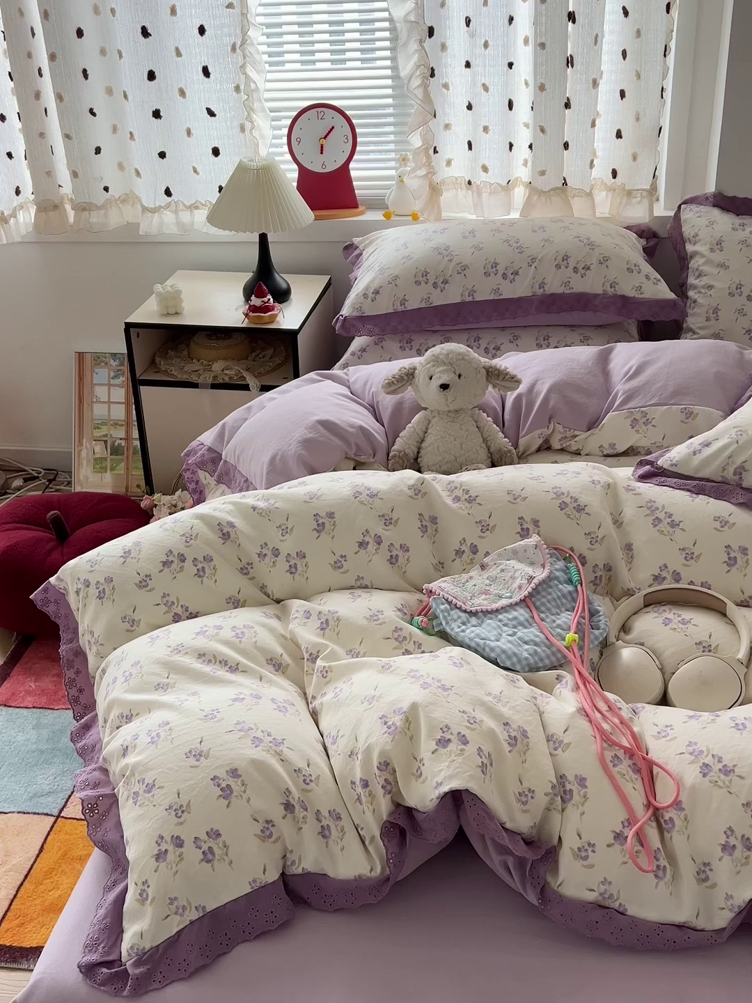 91家纺网 家纺一手货源 找家纺 （总）逸林家纺《原希尔顿逸林》 2026新款春款古法水洗棉法式全棉花边四件套森系花边款四件套