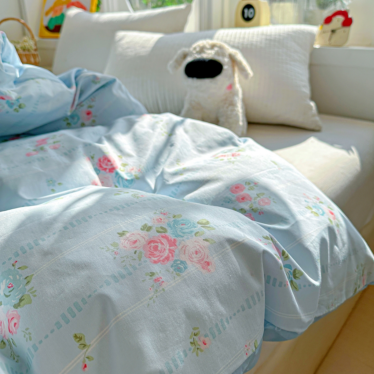 91家纺网 家纺一手货源 找家纺 佳汐蓝家纺 2026新款全棉纯棉加厚13376印花单品被套 被套单件 优朵蔓