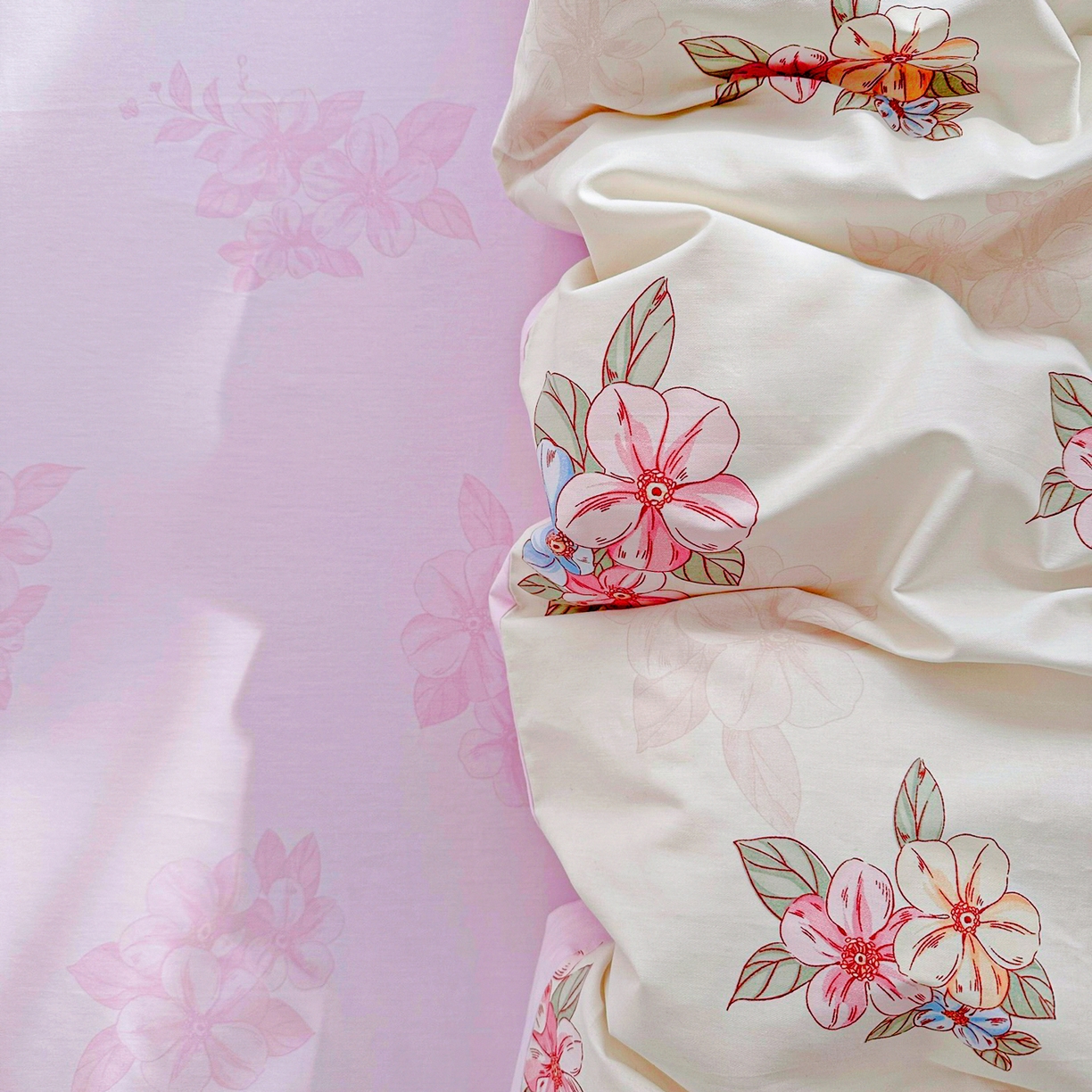 91家纺网 家纺一手货源 找家纺 佳汐蓝家纺 2026新款全棉纯棉加厚13376印花单品被套 被套单件 玉兰芬芳