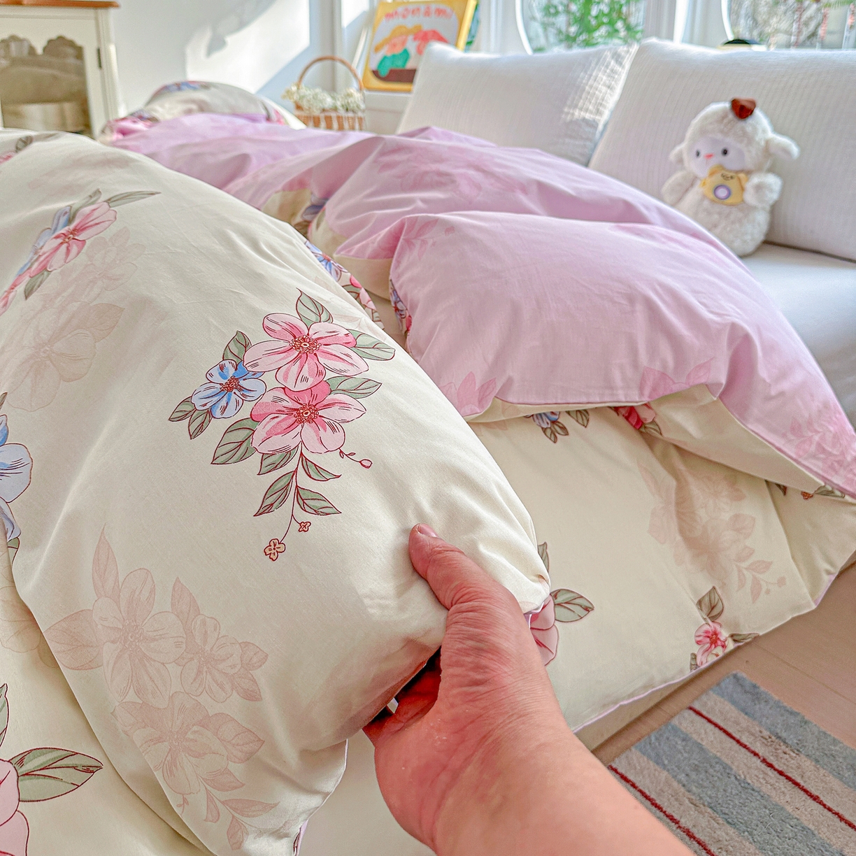 91家纺网 家纺一手货源 找家纺 佳汐蓝家纺 2026新款全棉纯棉加厚13376印花单品被套 被套单件 玉兰芬芳