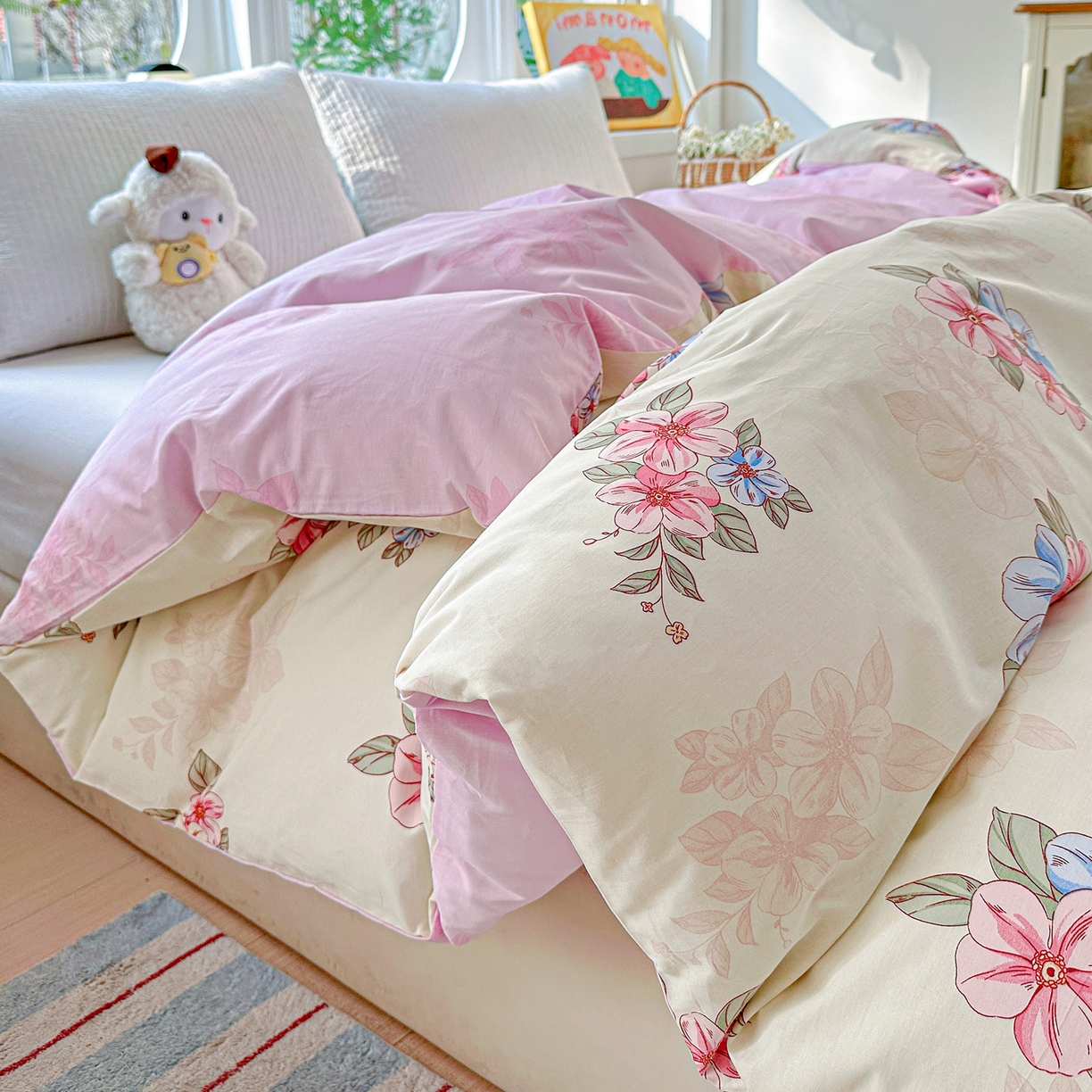 91家纺网 家纺一手货源 找家纺 佳汐蓝家纺 2026新款全棉纯棉加厚13376印花单品被套 被套单件 玉兰芬芳