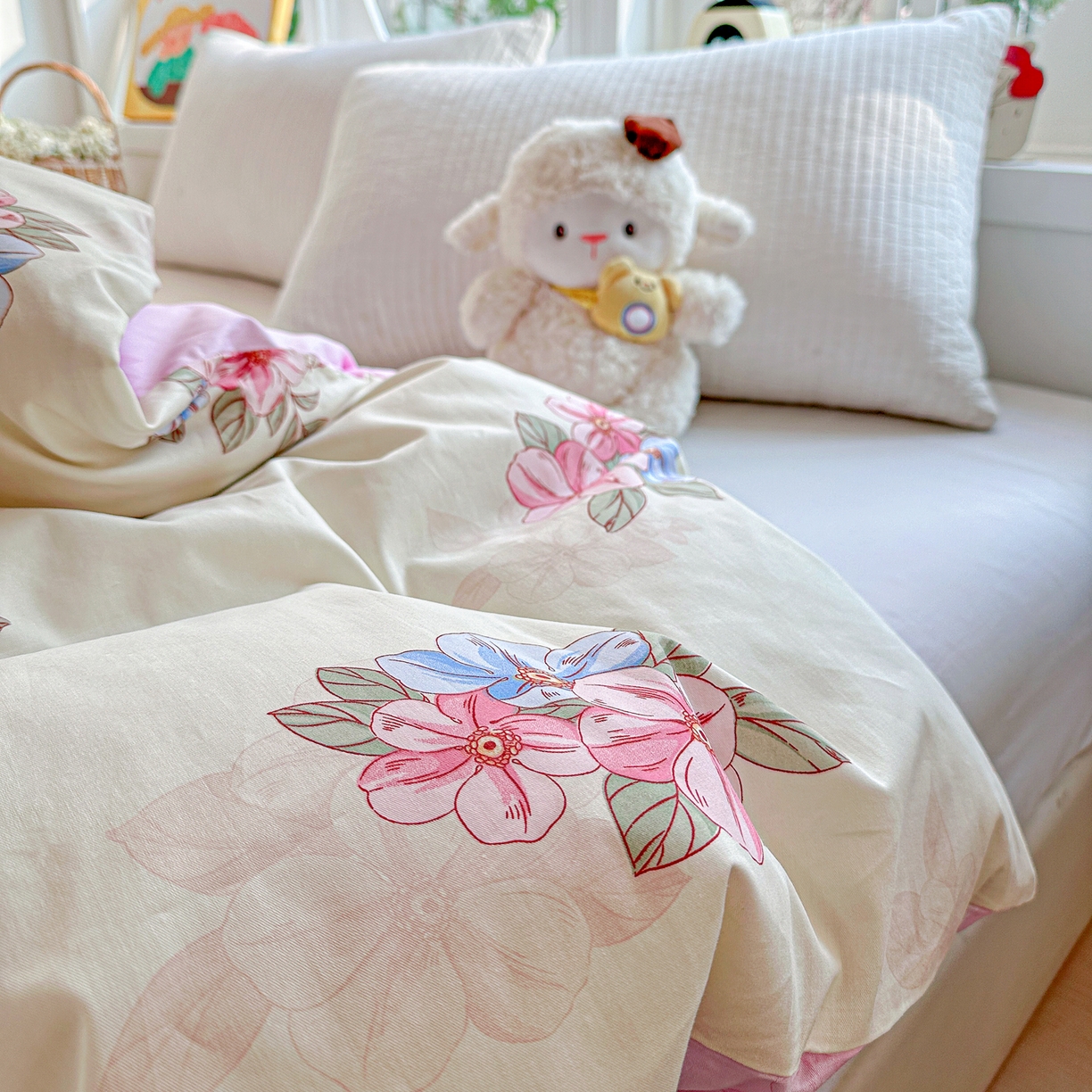 91家纺网 家纺一手货源 找家纺 佳汐蓝家纺 2026新款全棉纯棉加厚13376印花单品被套 被套单件 玉兰芬芳