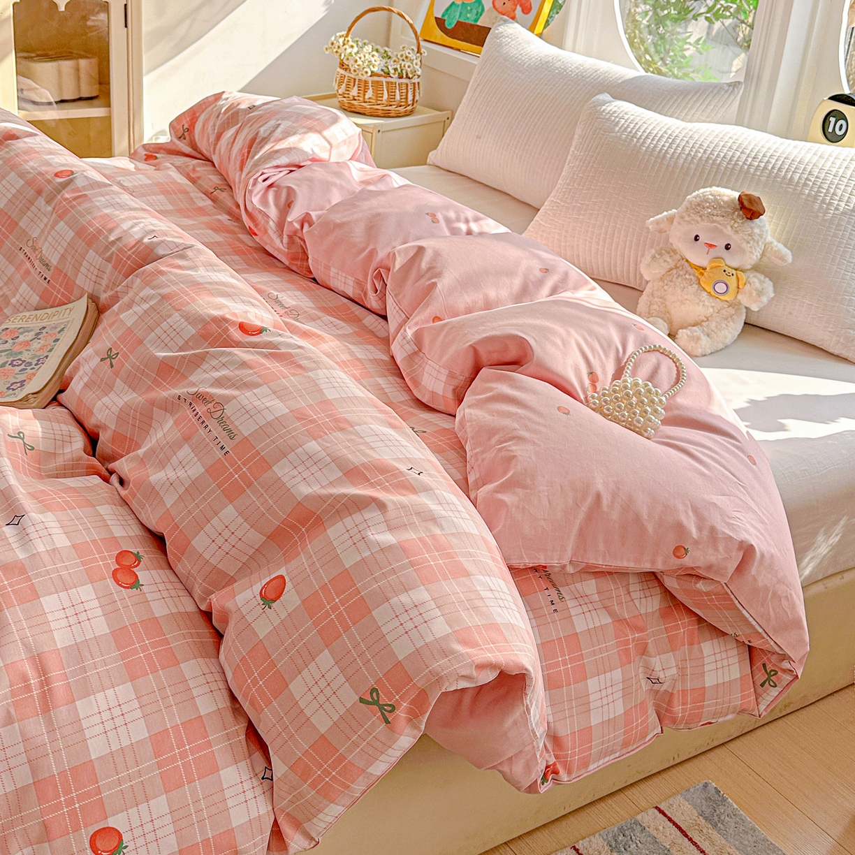 91家纺网 家纺一手货源 找家纺 佳汐蓝家纺 2026新款全棉纯棉加厚13376印花单品被套 被套单件 早安