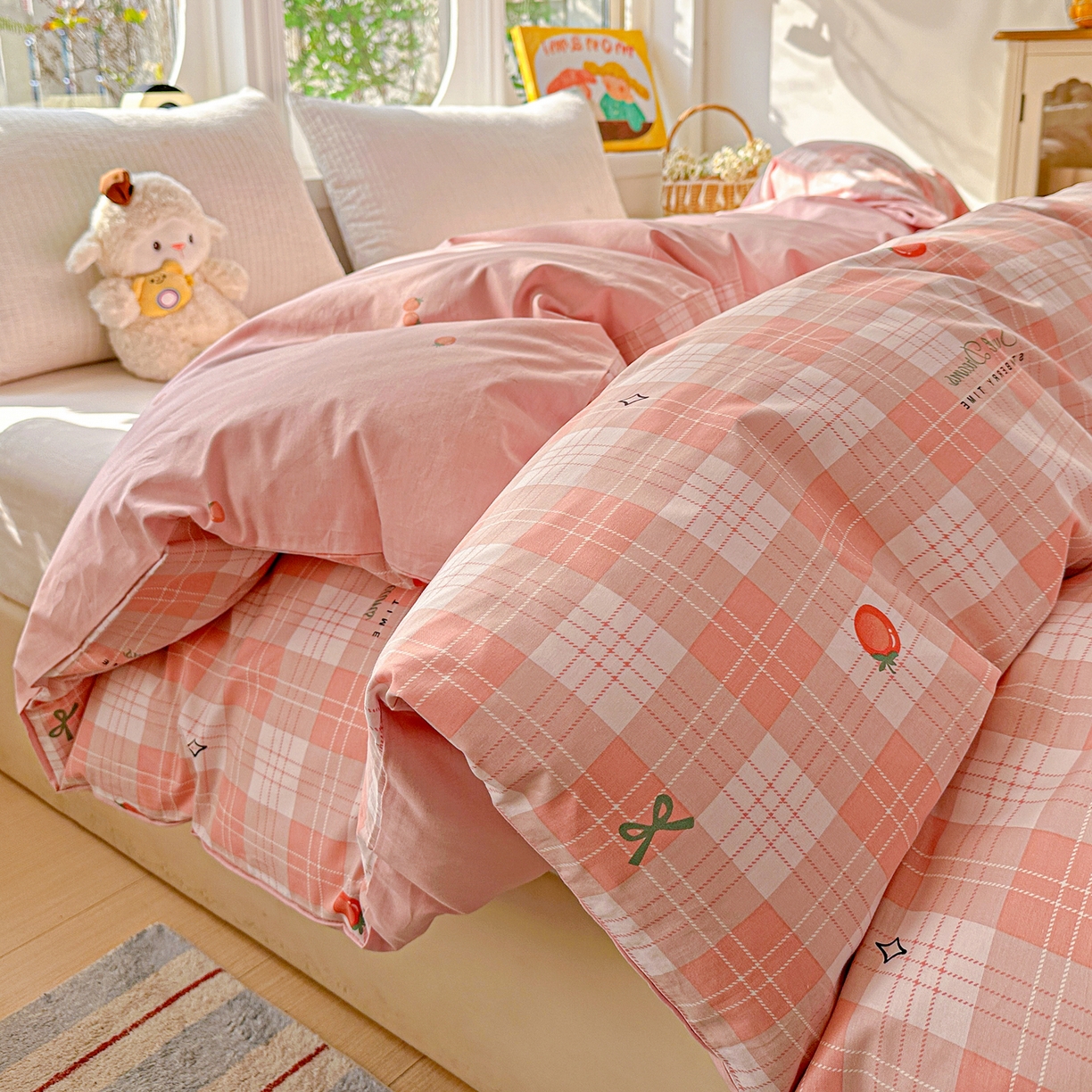 91家纺网 家纺一手货源 找家纺 佳汐蓝家纺 2026新款全棉纯棉加厚13376印花单品被套 被套单件 早安