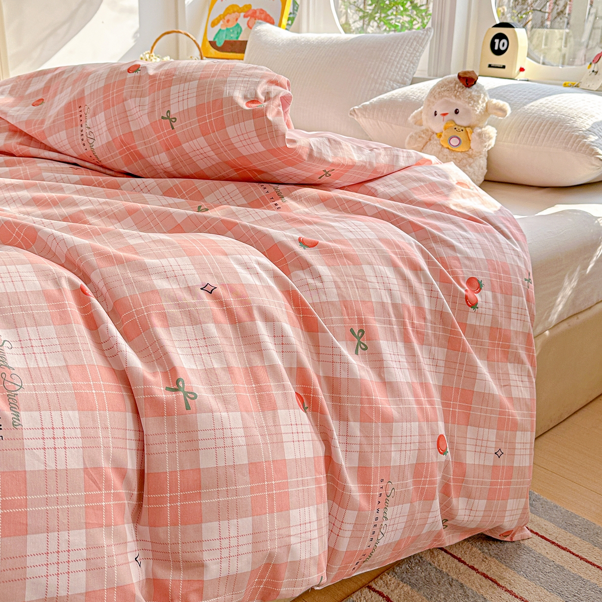 91家纺网 家纺一手货源 找家纺 佳汐蓝家纺 2026新款全棉纯棉加厚13376印花单品被套 被套单件 早安