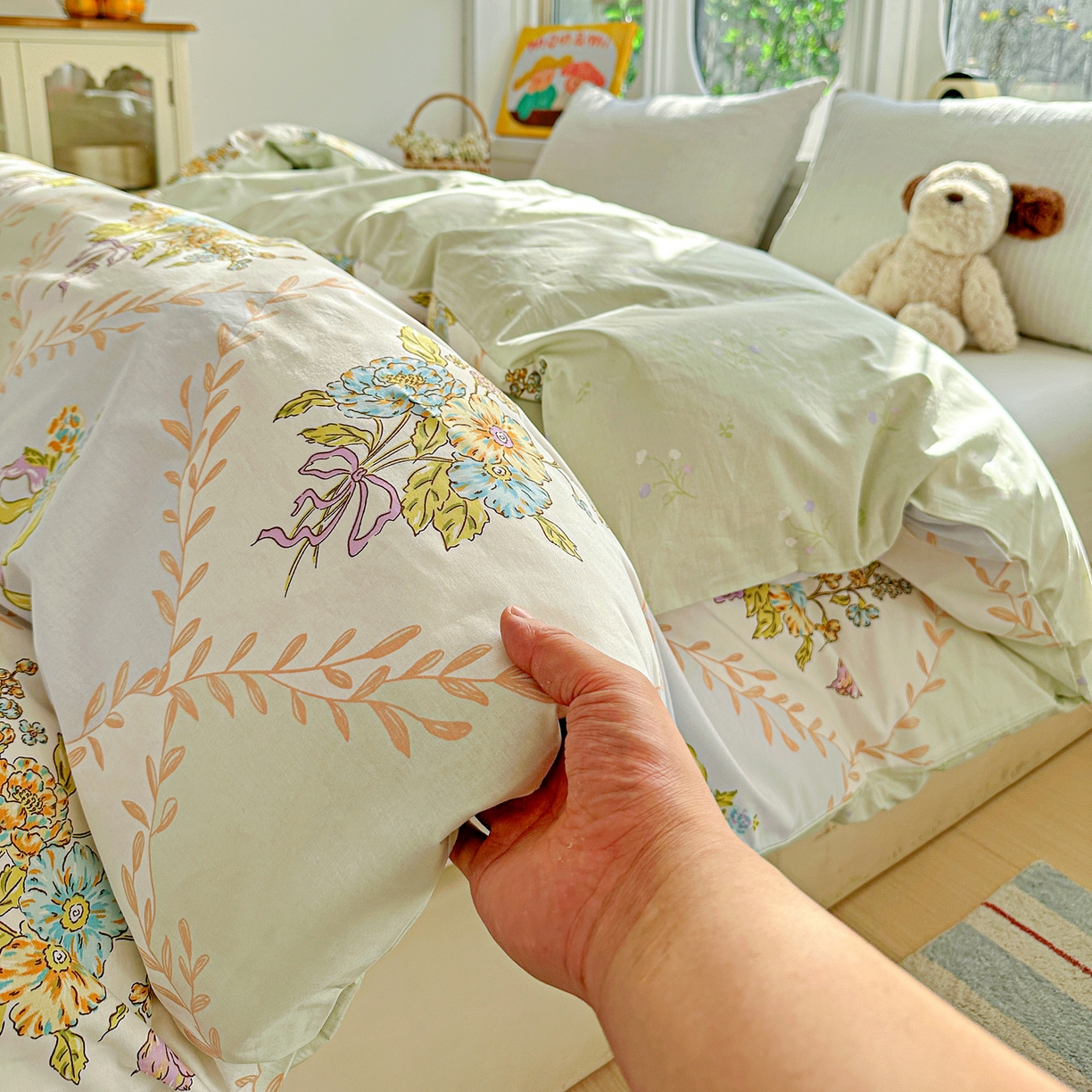 91家纺网 家纺一手货源 找家纺 佳汐蓝家纺 2026新款全棉纯棉加厚13376印花单品被套 被套单件 芷妍