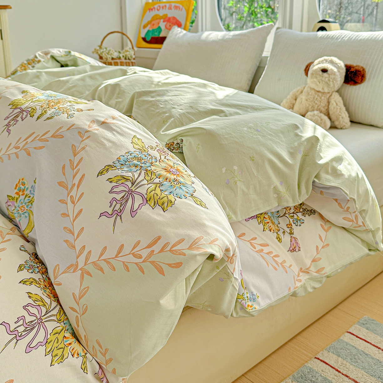 91家纺网 家纺一手货源 找家纺 佳汐蓝家纺 2026新款全棉纯棉加厚13376印花单品被套 被套单件 芷妍