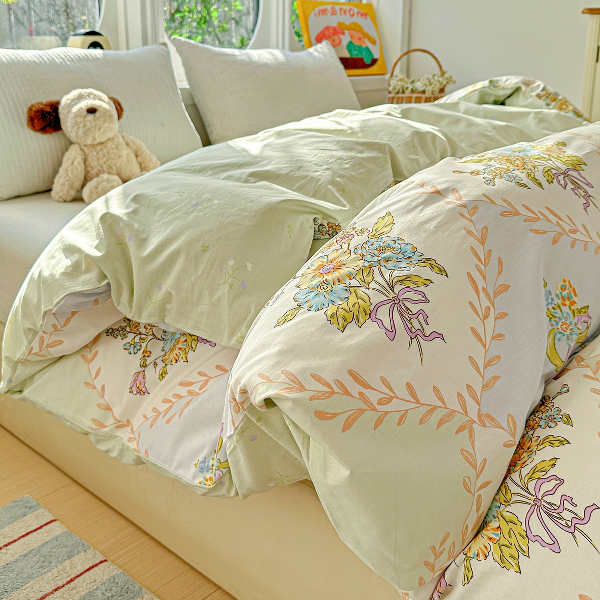 91家纺网 家纺一手货源 找家纺 佳汐蓝家纺 2026新款全棉纯棉加厚13376印花单品被套 被套单件 芷妍