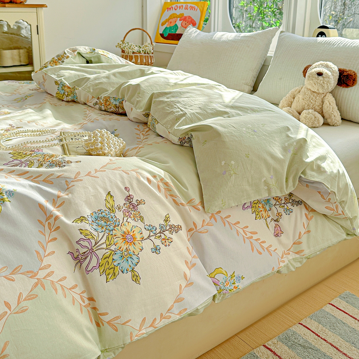 91家纺网 家纺一手货源 找家纺 佳汐蓝家纺 2026新款全棉纯棉加厚13376印花单品被套 被套单件 芷妍