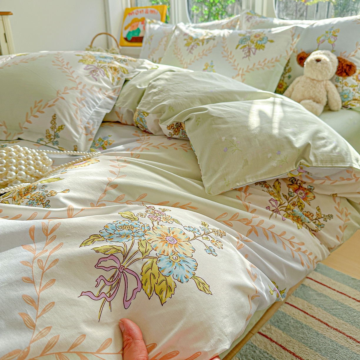 91家纺网 家纺一手货源 找家纺 （总）佳汐蓝家纺 2026新款全棉纯棉加厚13376印花四件套