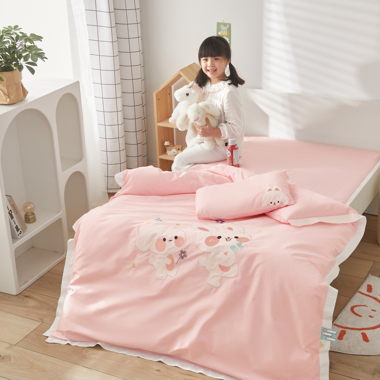 91家纺网 家纺一手货源 找家纺 （总）荷马之梦 2026新款A类60s长绒棉绣花幼儿园套件-萌享系列