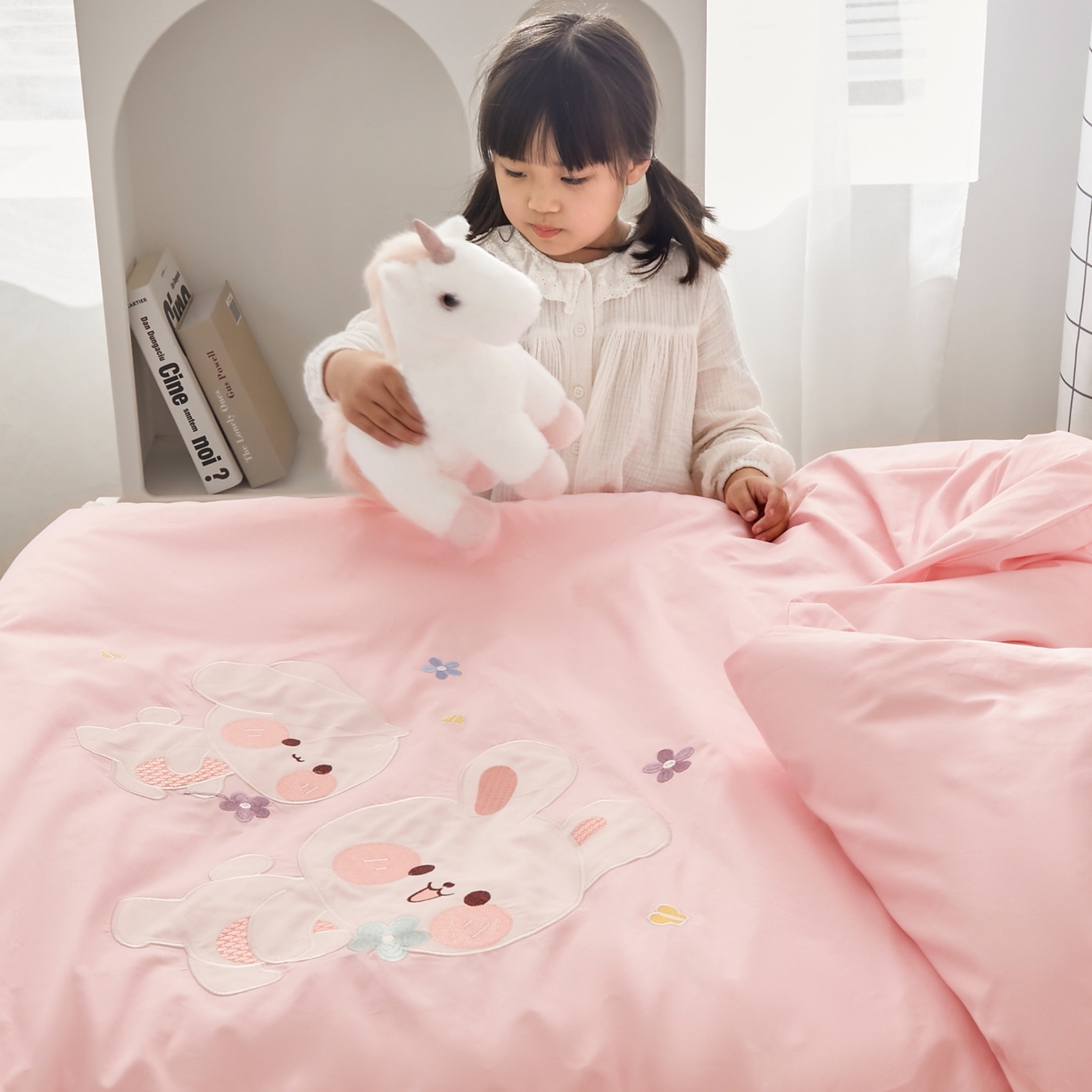 91家纺网 家纺一手货源 找家纺 （总）荷马之梦 2026新款A类60s长绒棉绣花幼儿园套件-萌享系列