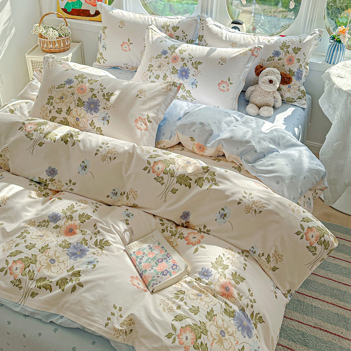 91家纺网 家纺一手货源 找家纺 （总）佳汐蓝家纺 2026新款全棉纯棉加厚13376印花四件套