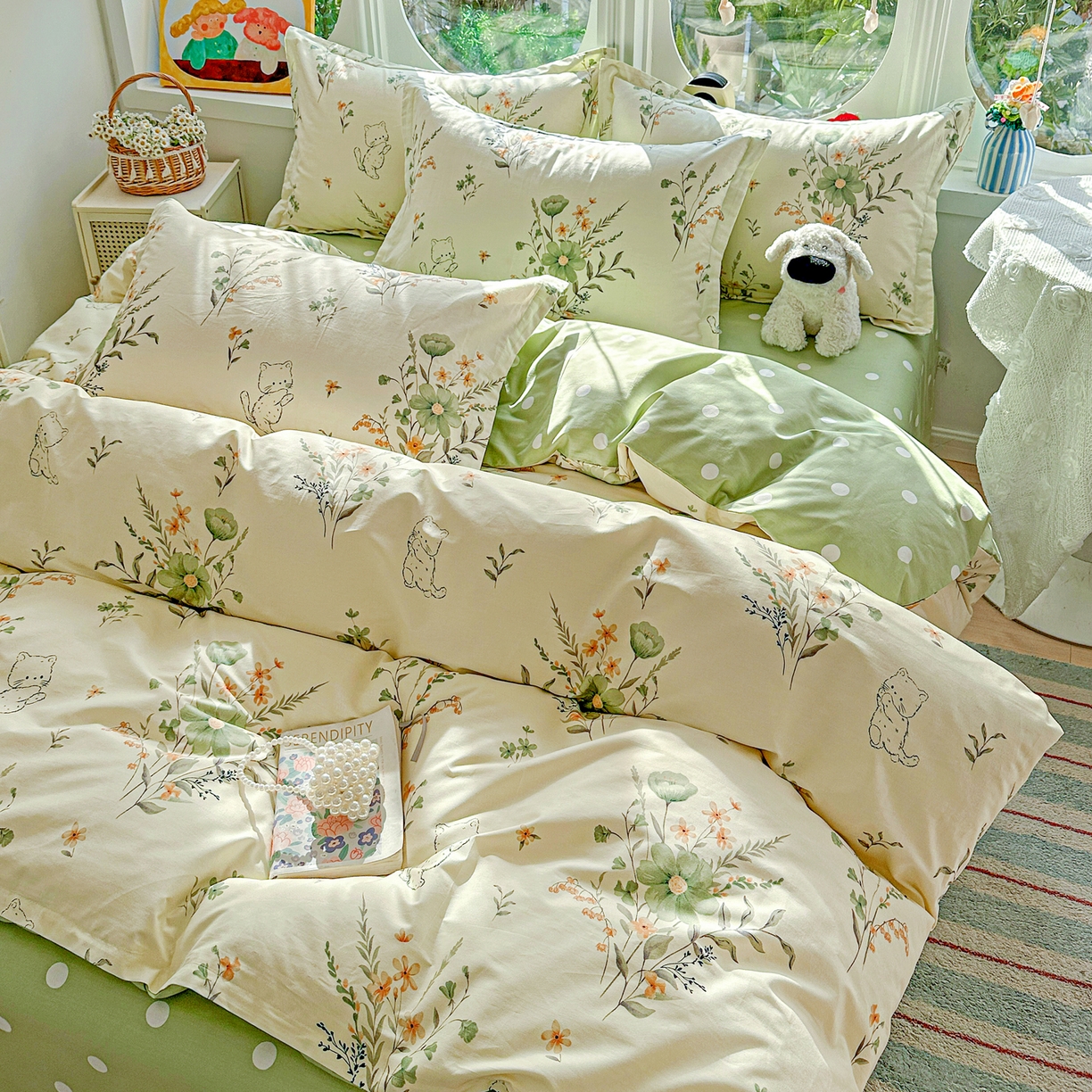 91家纺网 家纺一手货源 找家纺 （总）佳汐蓝家纺 2026新款全棉纯棉加厚13376印花四件套