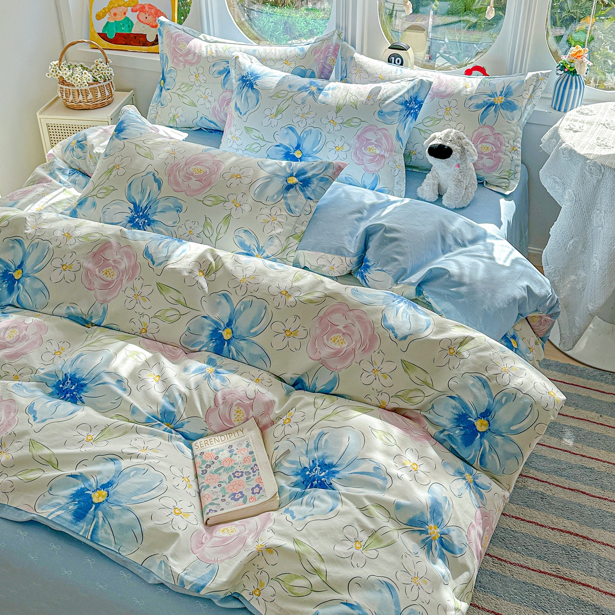 91家纺网 家纺一手货源 找家纺 （总）佳汐蓝家纺 2026新款全棉纯棉加厚13376印花四件套