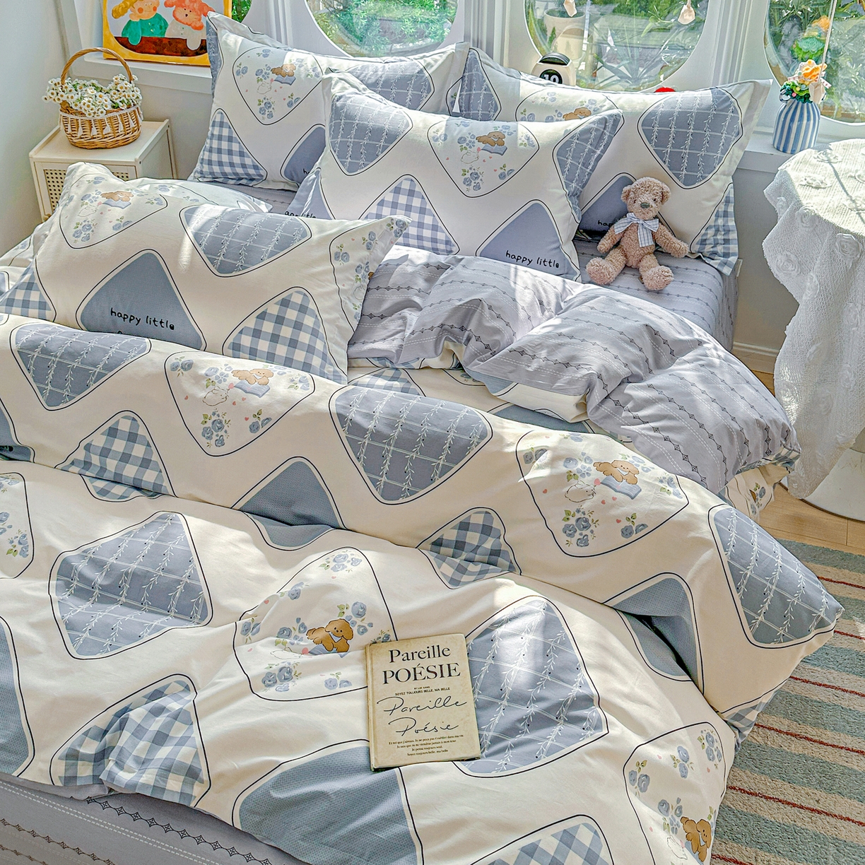 91家纺网 家纺一手货源 找家纺 （总）佳汐蓝家纺 2026新款全棉纯棉加厚13376印花四件套