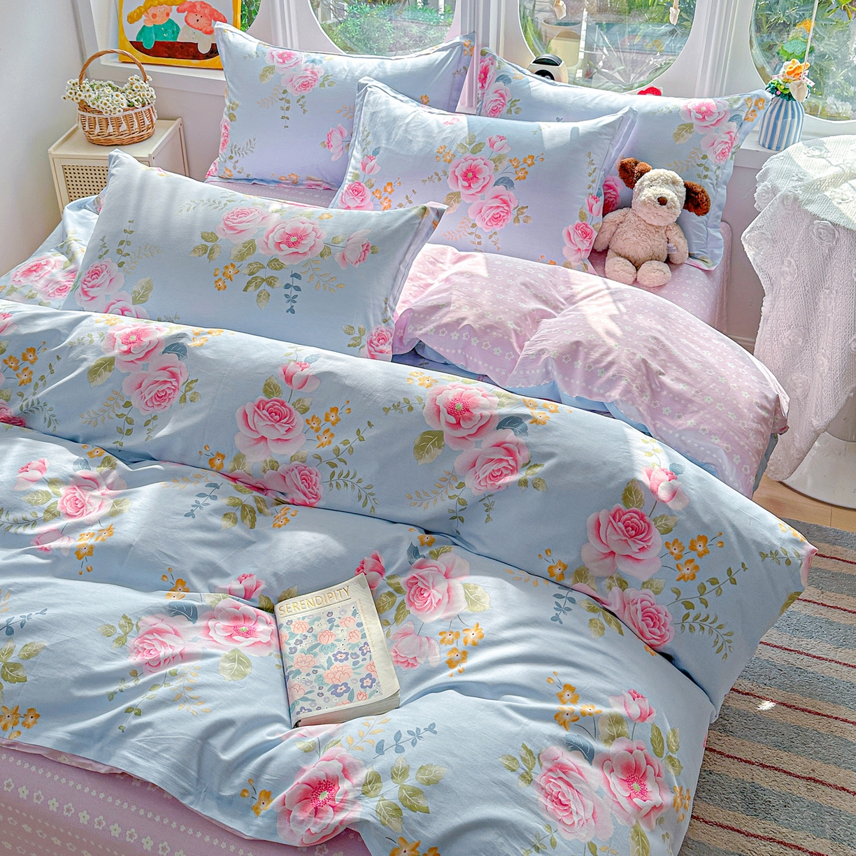 91家纺网 家纺一手货源 找家纺 （总）佳汐蓝家纺 2026新款全棉纯棉加厚13376印花四件套