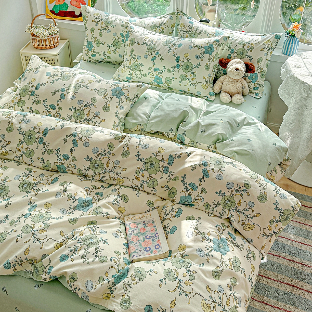 91家纺网 家纺一手货源 找家纺 （总）佳汐蓝家纺 2026新款全棉纯棉加厚13376印花四件套