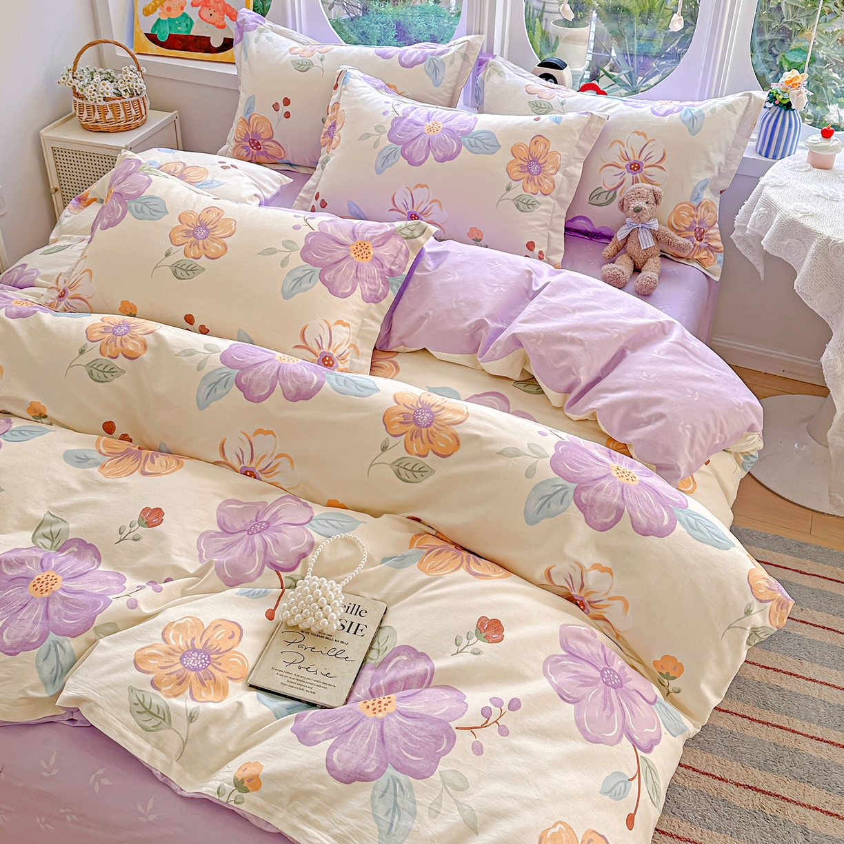 91家纺网 家纺一手货源 找家纺 （总）佳汐蓝家纺 2026新款全棉纯棉加厚13376印花四件套