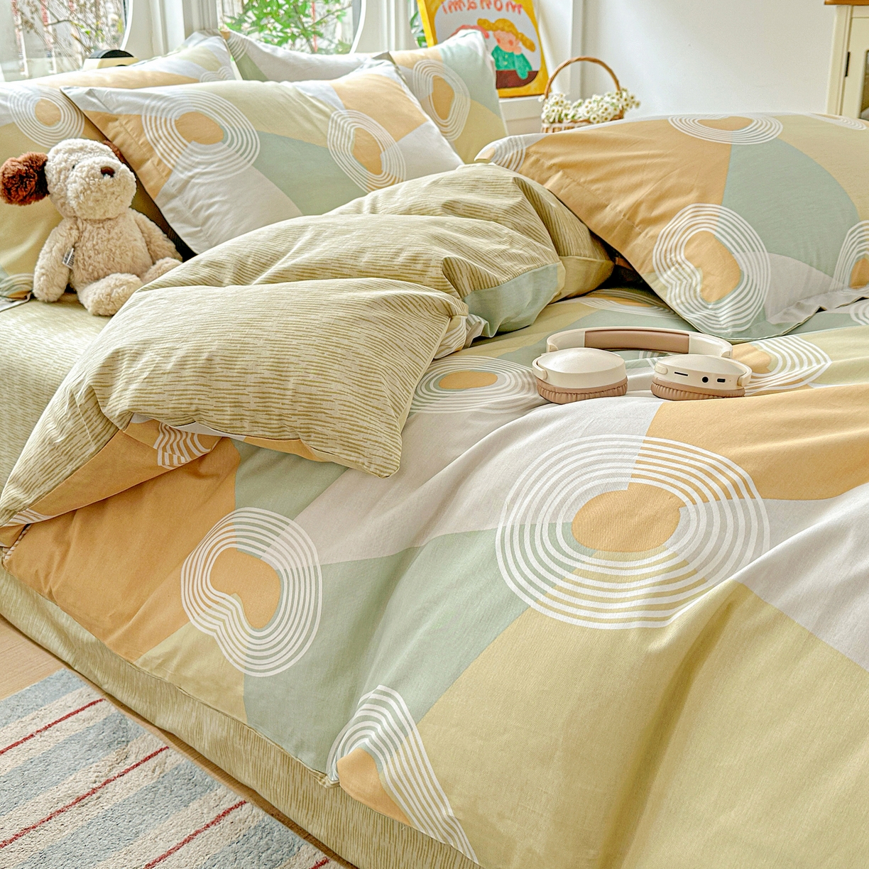 91家纺网 家纺一手货源 找家纺 佳汐蓝家纺 2026新款全棉纯棉加厚13376印花四件套 乐享生活