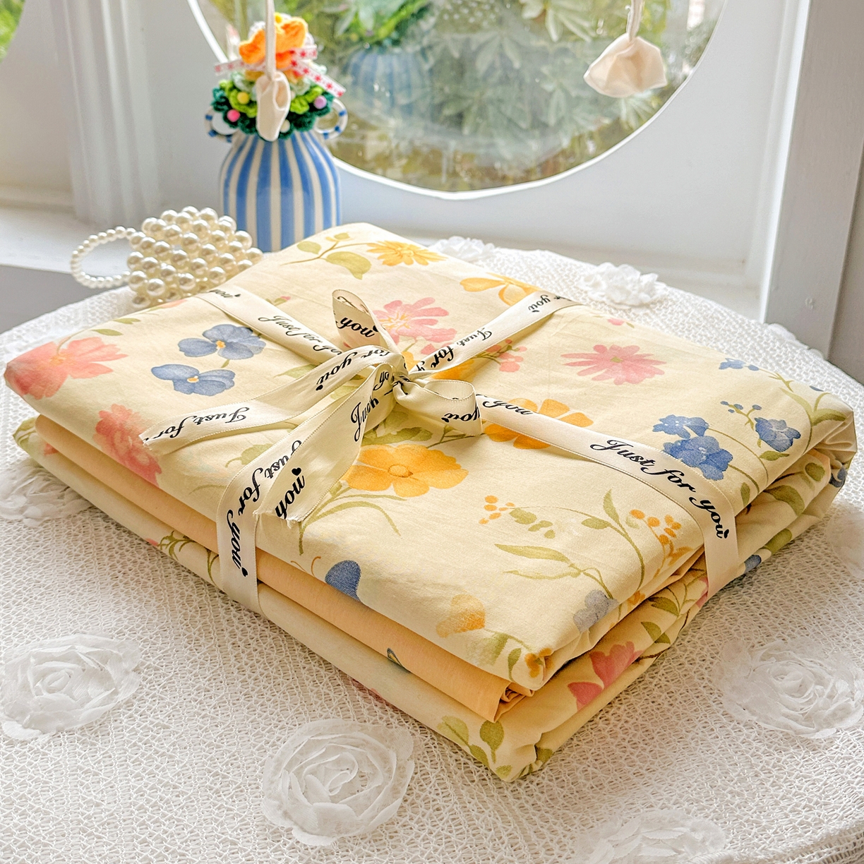 91家纺网 家纺一手货源 找家纺 佳汐蓝家纺 2026新款全棉纯棉加厚13376印花四件套 蔓春