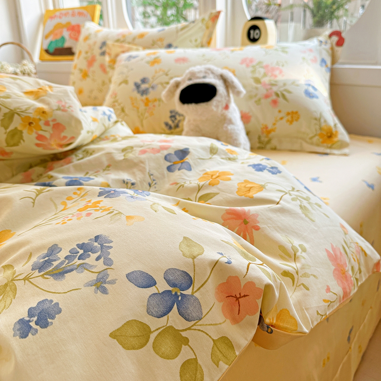 91家纺网 家纺一手货源 找家纺 佳汐蓝家纺 2026新款全棉纯棉加厚13376印花四件套 蔓春