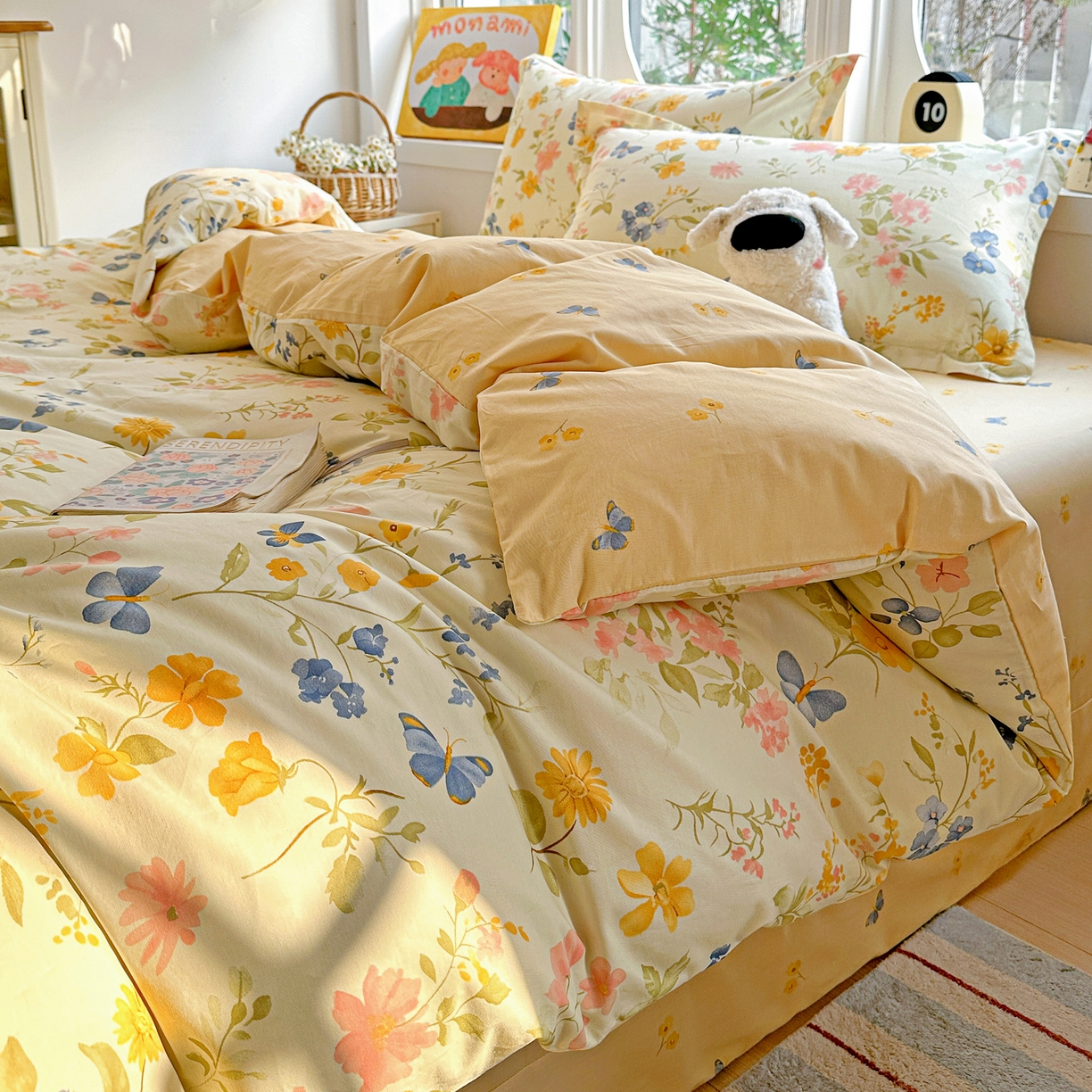 91家纺网 家纺一手货源 找家纺 佳汐蓝家纺 2026新款全棉纯棉加厚13376印花四件套 蔓春