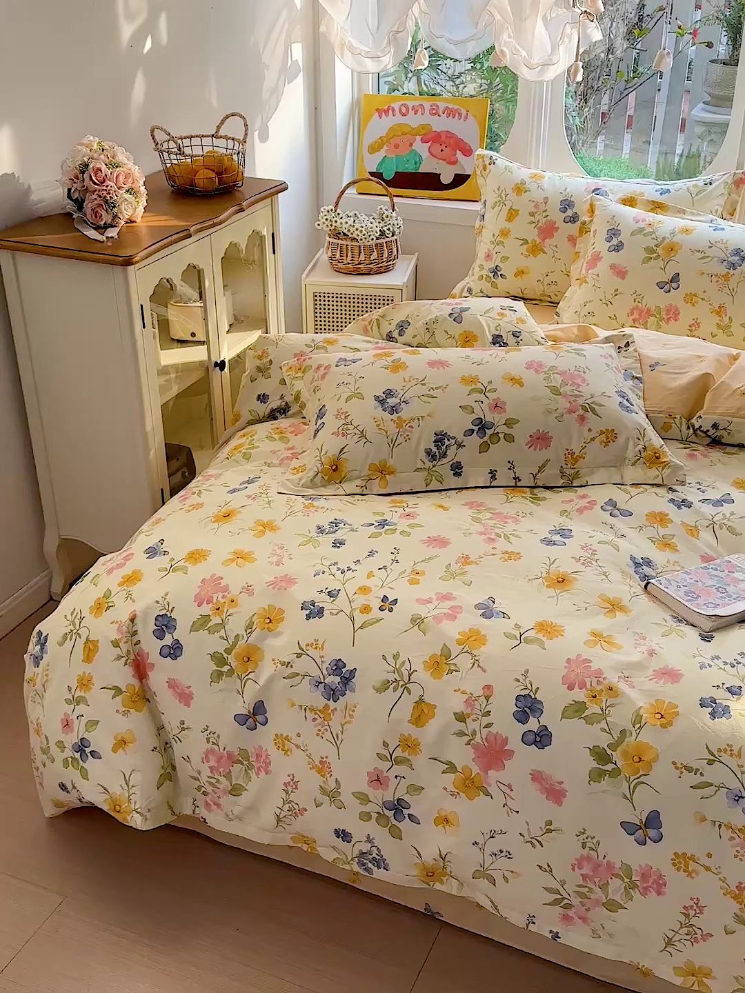 91家纺网 家纺一手货源 找家纺 佳汐蓝家纺 2026新款全棉纯棉加厚13376印花四件套 蔓春