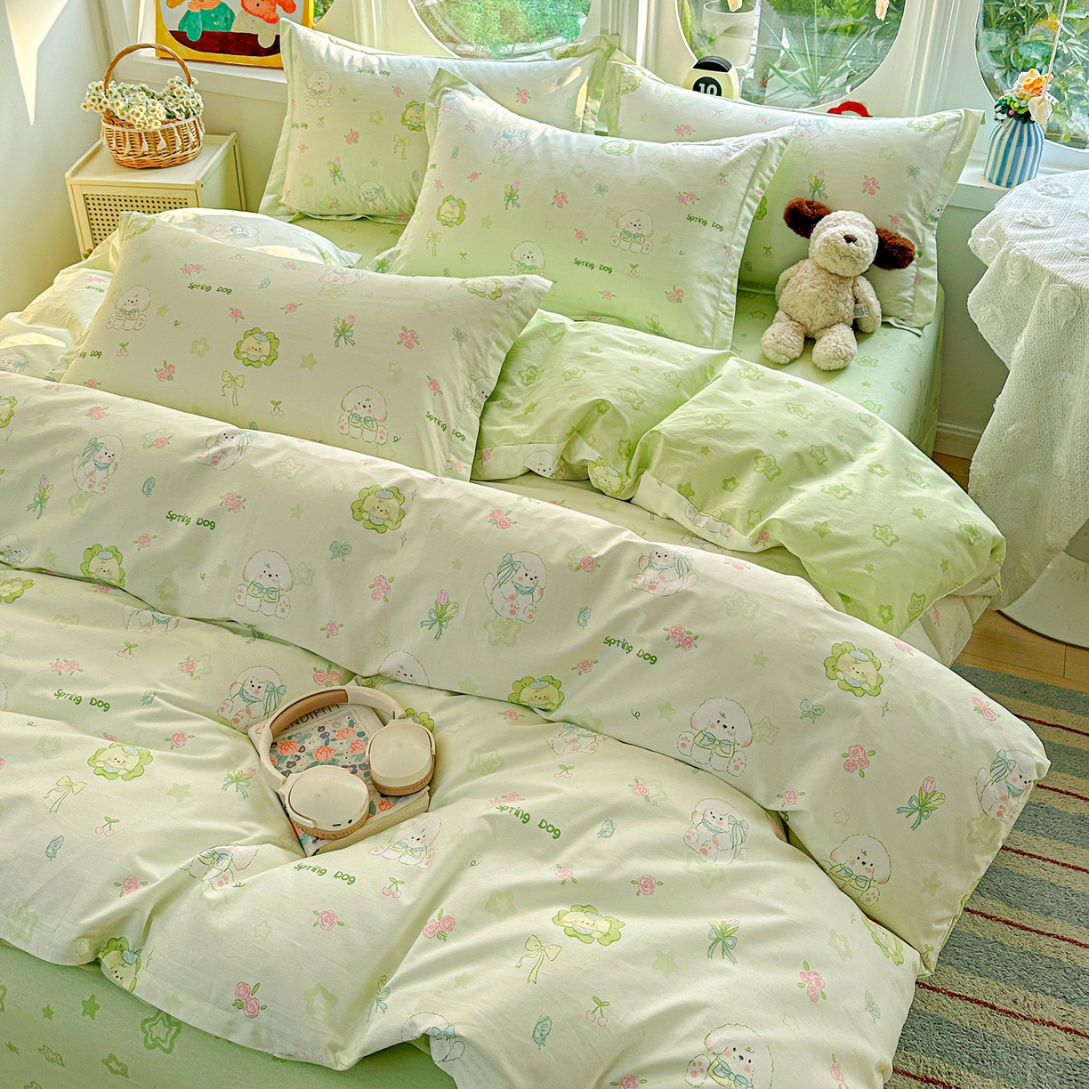 佳汐蓝家纺 2026新款全棉纯棉加厚13376印花四件套 米亚