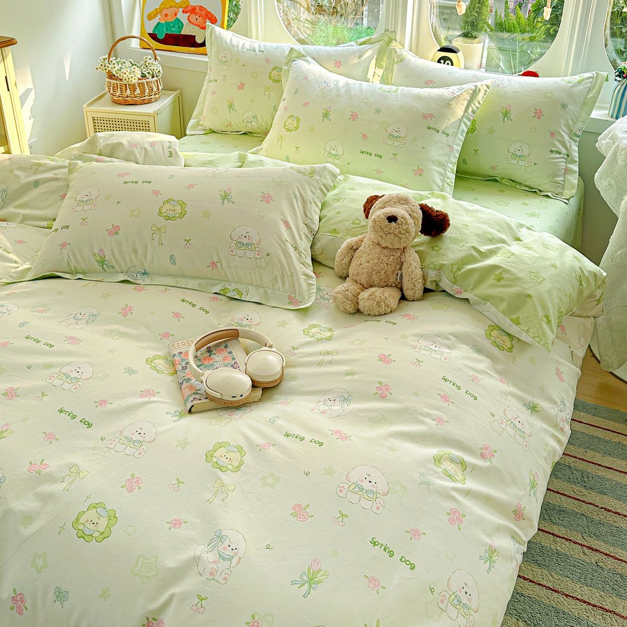 91家纺网 家纺一手货源 找家纺 佳汐蓝家纺 2026新款全棉纯棉加厚13376印花四件套 米亚