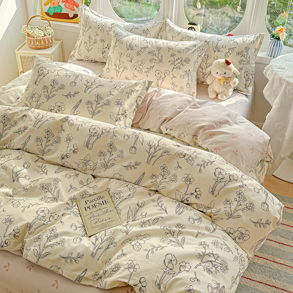 佳汐蓝家纺 2026新款全棉纯棉加厚13376印花四件套 沫恋