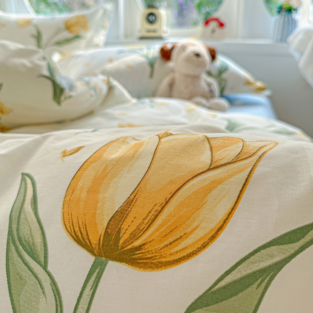 91家纺网 家纺一手货源 找家纺 佳汐蓝家纺 2026新款全棉纯棉加厚13376印花四件套 沐浴暖阳