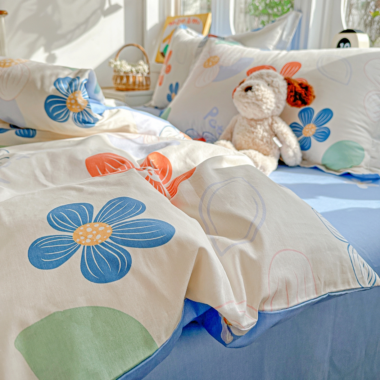 91家纺网 家纺一手货源 找家纺 佳汐蓝家纺 2026新款全棉纯棉加厚13376印花四件套 暖阳情调