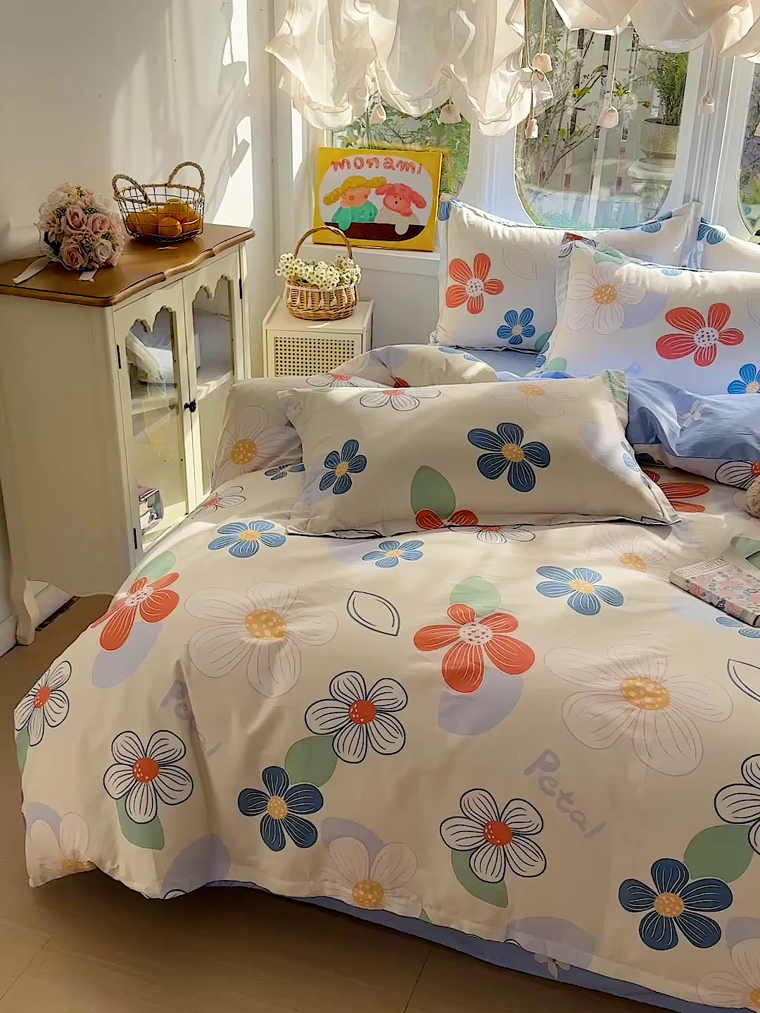 91家纺网 家纺一手货源 找家纺 佳汐蓝家纺 2026新款全棉纯棉加厚13376印花四件套 暖阳情调