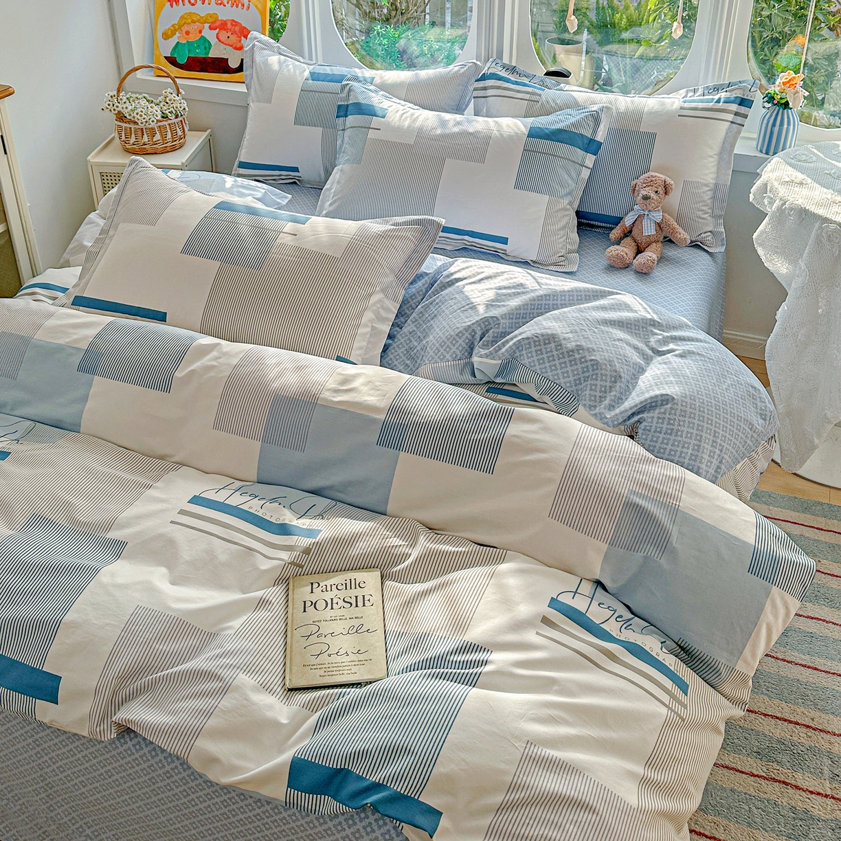 佳汐蓝家纺 2026新款全棉纯棉加厚13376印花四件套 平行世界