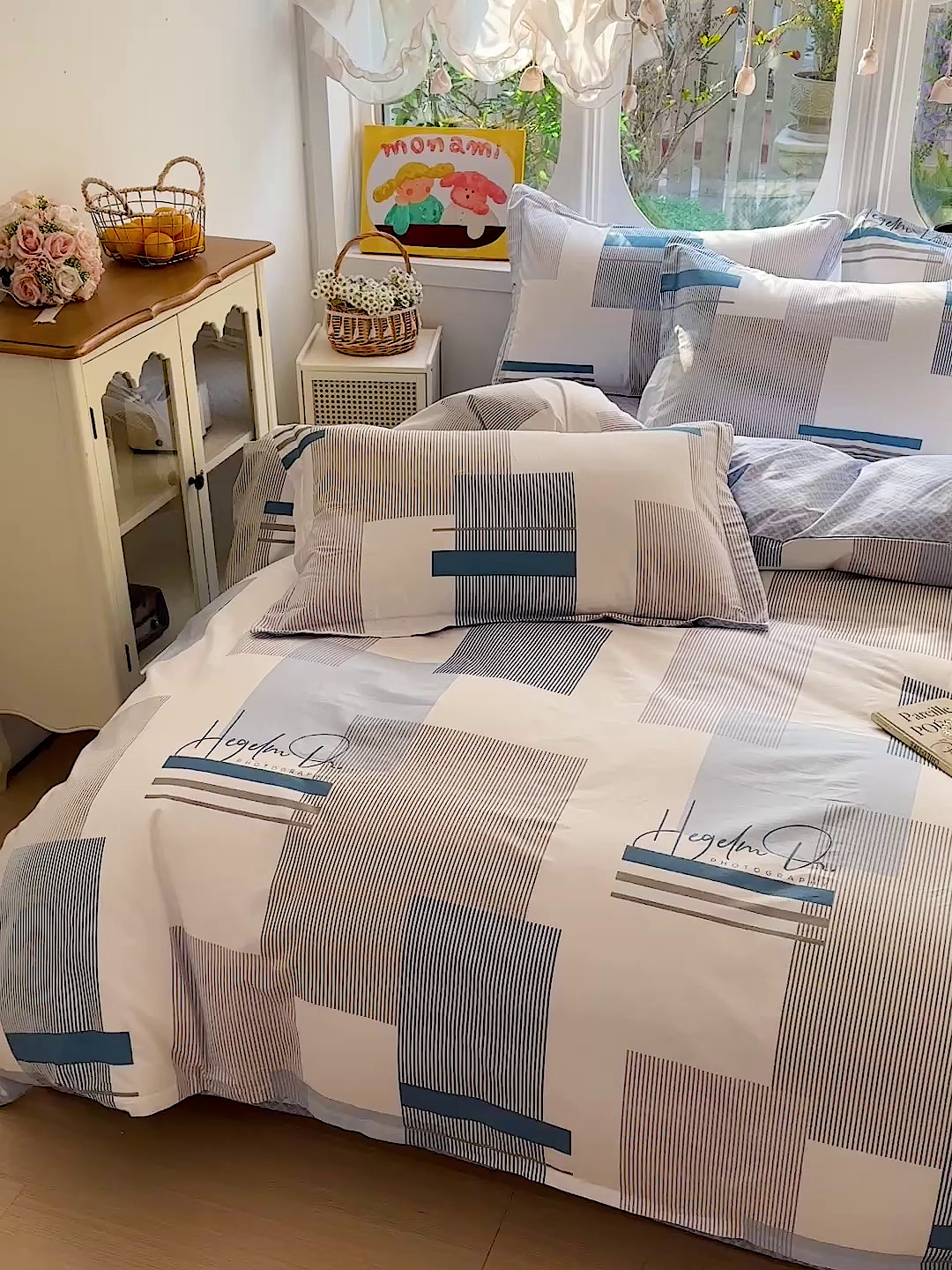 91家纺网 家纺一手货源 找家纺 佳汐蓝家纺 2026新款全棉纯棉加厚13376印花四件套 平行世界