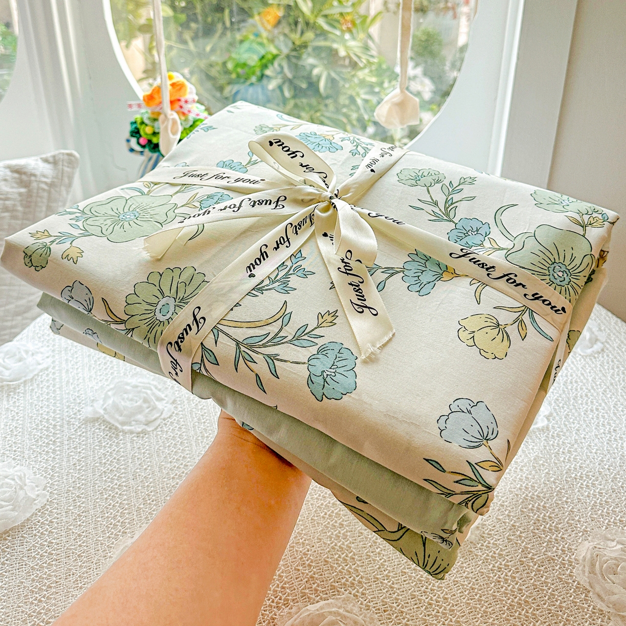 91家纺网 家纺一手货源 找家纺 佳汐蓝家纺 2026新款全棉纯棉加厚13376印花四件套 浅影落香